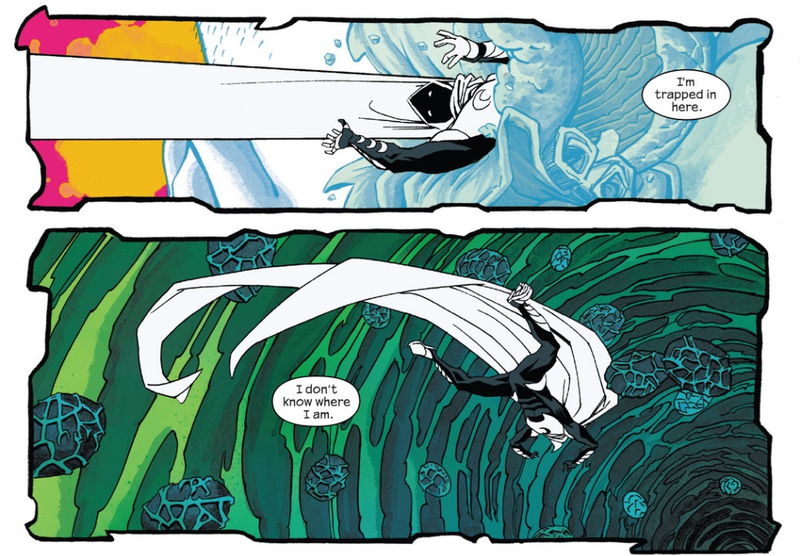 Illustration for article titled Ellis, Shalvey, and Bellaire bring superhero psychedelia to Moon Knight #4